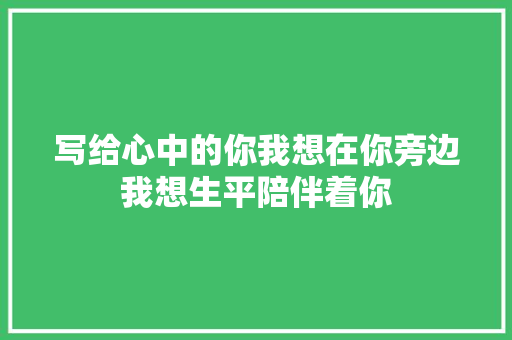 写给心中的你我想在你旁边我想生平陪伴着你