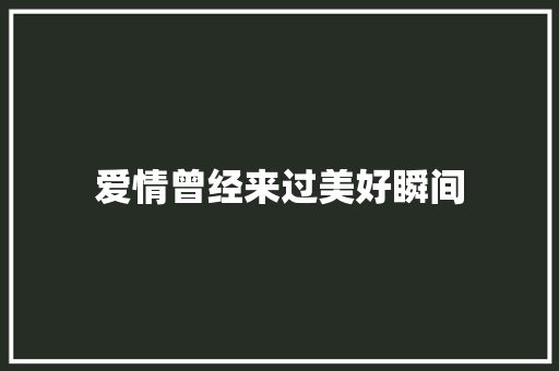 爱情曾经来过美好瞬间 休闲娱乐