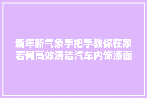 新年新气象手把手教你在家若何高效清洁汽车内饰漆面  第1张