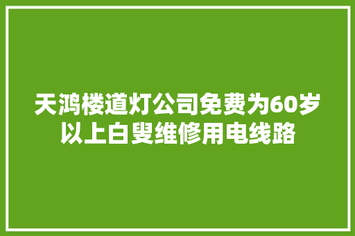 天鸿楼道灯公司免费为60岁以上白叟维修用电线路  第1张