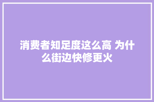 消费者知足度这么高 为什么街边快修更火  第1张
