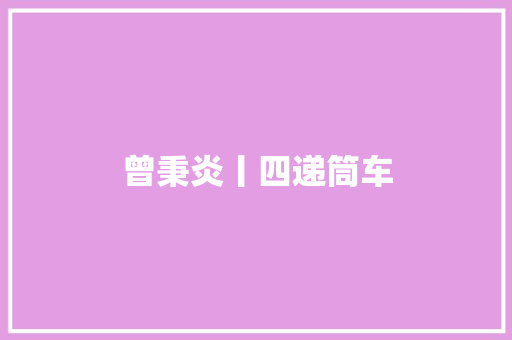 曾秉炎丨四递筒车  第1张