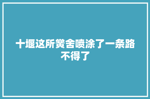 十堰这所黉舍喷涂了一条路不得了  第1张