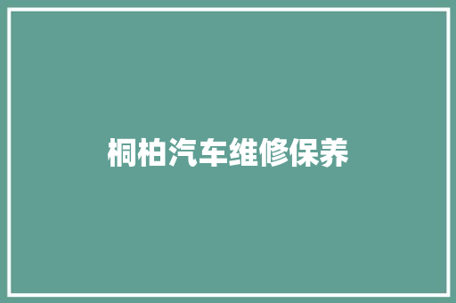 桐柏汽车维修保养 汽车知识