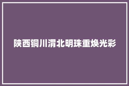 陕西铜川渭北明珠重焕光彩 汽车知识
