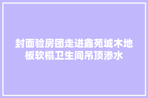 封面验房团走进鑫苑城木地板软榻卫生间吊顶渗水