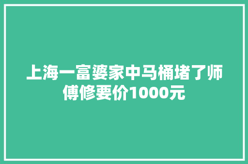 上海一富婆家中马桶堵了师傅修要价1000元 汽车知识