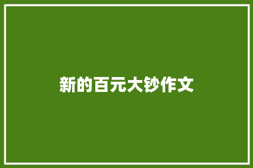 新的百元大钞作文
