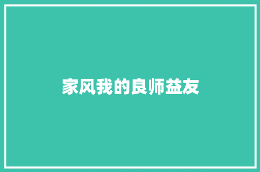 家风我的良师益友