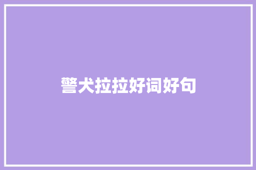 警犬拉拉好词好句