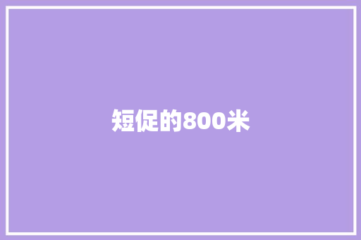 短促的800米 知识百科