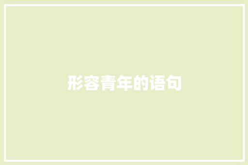 形容青年的语句