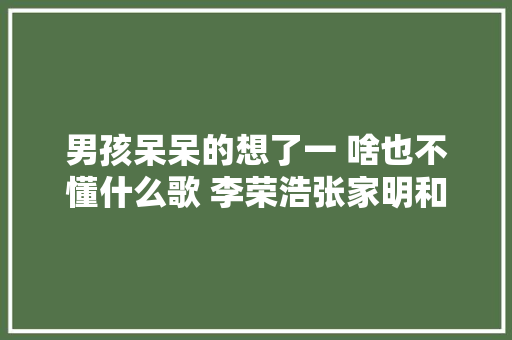 男孩呆呆的想了一 啥也不懂什么歌 李荣浩张家明和婉君完整歌词 休闲娱乐