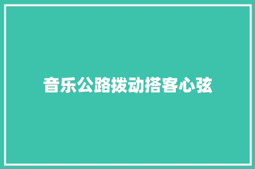 音乐公路拨动搭客心弦 汽车知识